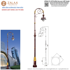 Cột Đèn Nữ Hoàng Châu Âu Tân Cổ Điển Đúc Tinh Xảo ZSV_TYD-0801 ZALAA OEM Cho Biện Phủ, Dinh Thự Villa Cao Cấp