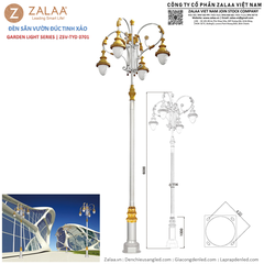 Cột Đèn Sân Vườn 4 Bóng Sơn Vàng Tân Cổ Điển Đúc Tinh Xảo ZSV_TYD-0701 ZALAA Lighting For Project