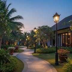 Cột Đèn Sân Vườn Châu Âu Cổ Điển ZALAA (2.7m - 4.2m) - Đầu Đèn Mái Đình, Thân Thép Tấm Dập Khuôn | ZSL-GLP-EC-EU003A