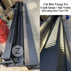 Cột Đèn Trang Trí Sân Vườn có Hoa Văn CNC Đẹp Lạ Chip LED 80W cao 4-6m