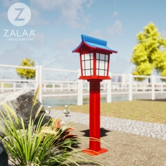 Cột Đèn Trang Trí Cảnh Quan đường dẫn vào Đình/Chùa/Nhà Thờ có Đầu Đèn Kiến Trúc JAPAN