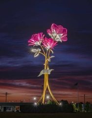 Cột Đèn ZALAA Kiểu Bông Hoa Hồng Trang Trí Nghệ Thuật Chiếu Sáng Cho Dự Án Công Viên Ánh Sáng