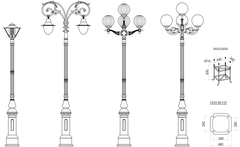 Đế Cột DC05B - Chân Đế Cột Đèn Thép Gang Bền Bỉ Chịu Lực Cao