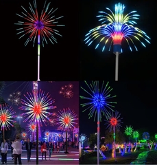 Đầu đèn LED trang trí kiểu Đài Phun Nước hiệu ứng RGB đổi màu 300W với 35 đầu ống dài H750 D1500