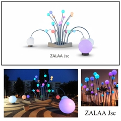 Cột Đèn Trang Trí Nghệ Thuật ZALAA Art Hình Cây Quả Cầu Artistic Tree | ZCV-ART 001