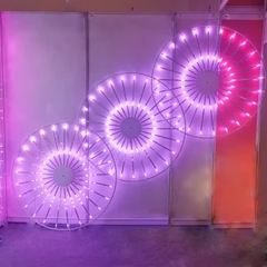 Đầu đèn LED Pháo Hoa hiệu ứng Xoay Tròn đổi màu RGB 350W 30 đầu ống H1500 D2100 Zalaa ZCSV-PH-12