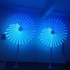 Đầu đèn LED Pháo Hoa hiệu ứng Xoay Tròn đổi màu RGB 250W 30 đầu ống H1300 D1800 Zalaa ZCSV-PH-11