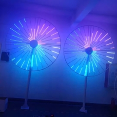 Đầu đèn LED Pháo Hoa hiệu ứng Xoay Tròn đổi màu RGB 350W 30 đầu ống H1500 D2100 Zalaa ZCSV-PH-12