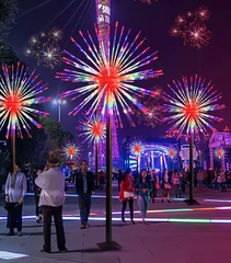 Đầu đèn trang trí kiểu Hoa Bauhinia LED đổi màu RGB 280W 48 đầu ống H1200 D1500 Zalaa ZCSV-PH-18