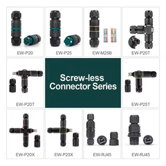 Đầu Nối Điện Cút Điện 2 Đầu E-Weichat M20-3P Chia 2 3 4 PIN Chống nước, Ngoài trời IP68 - Linh kiện đèn led Zalaa