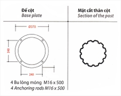 Đế Cột Pine - Chân Đế Cột Đèn Thép Gang Bền Bỉ Chịu Lực Cao