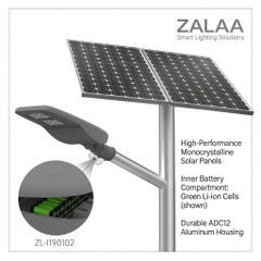 Đèn Đường Năng Lượng Mặt Trời ZALAA ZL-I190102 Tích Hợp Sạc MPPT Kép