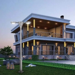 Cột Đèn Trang Trí Cảnh Quan Sân sử dụng Năng Lượng Mặt Trời chiếu sáng