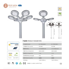 Đèn Chiếu Sáng Quảng Trường Sân Vườn Công Viên 2023 Solar Garden ZG-TYD5106 ZALAA