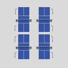 Đèn Chiếu Sáng Sân Thể Thao Pickleball 100W 200W 300W 400w cho cụm 2 sân đến 4 sân