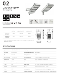 Đèn Chiếu Sáng Sân Thể Thao Thông Minh Jaguar ZSG-Jr 150W đến 1500W Zalaa/Soga Smart Lighting