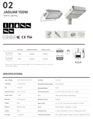 Đèn Chiếu Sáng Sân Thể Thao Thông Minh Jaguar ZSG-Jr 150W đến 1500W Zalaa/Soga Smart Lighting