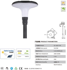 Đèn Đường Công Viên Năng Lượng Mặt Trời ZG-TYD1104 25W ZALAA cho cột cao 2-4m