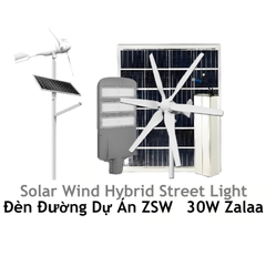 Đèn Đường LED Năng Lượng Mặt Trời lai Gió ZSW 30W Zalaa dành cho dự án