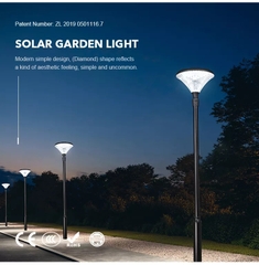 Đèn Đường Sân Vườn Năng Lượng Mặt Trời ZG-GGD003 ZALAA cho cột cao 2-4m