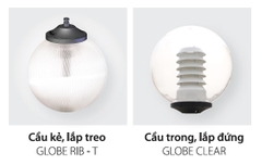 BÓNG ĐÈN GLOBE - Đầu Đèn Trang Trí Công Viên /Cảnh Quan Sân Vườn cho cột từ 3-10m
