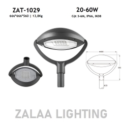 Đầu Đèn LED Chiếu Sáng Công Viên, Khu Đô Thị Mới ZAT-1029 20-60W H3-6M ZALAA