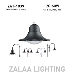 Đầu Cột Đèn Chiếu Sáng Công Viên, Khu Đô Thị Mới ZAT-1039 20-60W H3-6M ZALAA