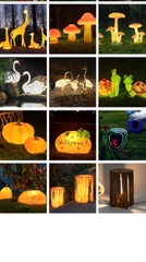 Đèn LED Decorative Tạo Hình 3D Đàn Hươu Deer phát sáng từ Sợi Thủy Tinh Nhựa Zalaa dành cho Dự án Vườn Ánh Sáng