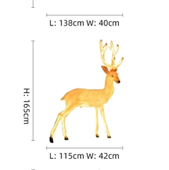 Đèn LED Decorative Tạo Hình 3D Đàn Hươu Deer phát sáng từ Sợi Thủy Tinh Nhựa Zalaa dành cho Dự án Vườn Ánh Sáng