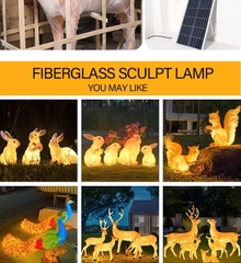 Đèn LED Decorative Tạo Hình 3D Đàn Hươu Deer phát sáng từ Sợi Thủy Tinh Nhựa Zalaa dành cho Dự án Vườn Ánh Sáng