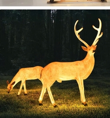 Đèn LED Decorative Tạo Hình 3D Đàn Hươu Deer phát sáng từ Sợi Thủy Tinh Nhựa Zalaa dành cho Dự án Vườn Ánh Sáng