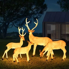 Đèn LED Decorative Tạo Hình 3D Đàn Hươu Deer phát sáng từ Sợi Thủy Tinh Nhựa Zalaa dành cho Dự án Vườn Ánh Sáng