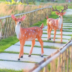 Đèn LED Fiberglass Sợi Thủy Tinh Nhựa tạo hình 3D Con Hươu Deer phát sáng Zalaa dành cho Dự án Vườn Ánh Sáng