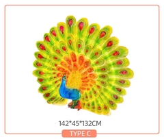 Đèn LED Fiberglass Sợi Thủy Tinh Nhựa họa tiết 3D Chim Công Peacock phát sáng Zalaa dành cho Dự án Vườn Ánh Sáng