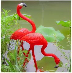 Đèn LED Fiberglass Sợi Thủy Tinh Nhựa tạo hình 3D Chim Hồng Hạc Flamingo phát sáng Zalaa dành cho Dự án Vườn Ánh Sáng