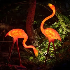 Đèn LED Fiberglass Sợi Thủy Tinh Nhựa tạo hình 3D Chim Hồng Hạc Flamingo phát sáng Zalaa dành cho Dự án Vườn Ánh Sáng