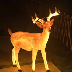 Đèn LED Fiberglass Sợi Thủy Tinh Nhựa tạo hình 3D Con Hươu Deer phát sáng Zalaa dành cho Dự án Vườn Ánh Sáng
