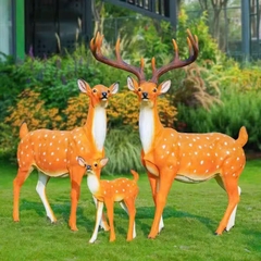 Đèn LED Motif Mô Phỏng 3D Đàn Hươu Deer phát sáng từ Sợi thủy tinh và nhựa Zalaa dành cho Dự án Vườn Ánh Sáng