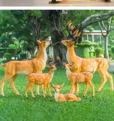 Đèn LED Motif Mô Phỏng 3D Đàn Hươu Deer phát sáng từ Sợi thủy tinh và nhựa Zalaa dành cho Dự án Vườn Ánh Sáng