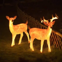 Đèn LED Motif Mô Phỏng 3D Đàn Hươu Deer phát sáng từ Sợi thủy tinh và nhựa Zalaa dành cho Dự án Vườn Ánh Sáng
