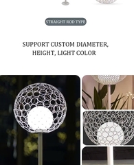 Đèn LED Trang Trí Cảnh Quan kiểu Bông Hoa Sắt rỗng bóng tròn đôi ZALAA ZSV-FlowerIron D40-D100cm, H60-180CM | Báo Giá