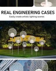 Đèn LED Trang Trí Cảnh Quan kiểu Bông Hoa Sắt rỗng bóng tròn đôi ZALAA ZSV-FlowerIron D40-D100cm, H60-180CM | Báo Giá