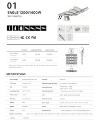 Đèn Sân Thể Thao Eagle ZSG-EG 600W đến 1800W - Giải Pháp Chiếu Sáng Thông Minh Zalaa/Soga Smart Lighting