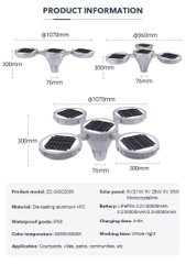 Đèn Sân Vườn Đô Thị Năng Lượng Mặt Trời ZG-TYD2005 ZALAA Cho cột cao 3-5m