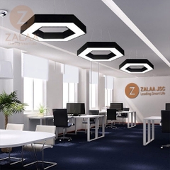 Đèn thả trần văn phòng hình lục giác rỗng giữa ánh sáng viền, chiều dài cạnh 200mm, 18w