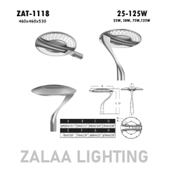 Đầu Cột Đèn Chiếu Sáng Công Viên, Khu Đô Thị Mới ZAT-1118 25-125W H3-6M ZALAA