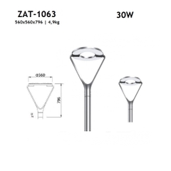 Đầu Cột Đèn Chiếu Sáng Công Viên, Khu Đô Thị Mới  ZAT-1063 30-60W H3-6M ZALAA