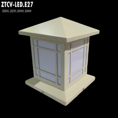 Đèn Trụ Cổng Vuông ZTCV LED-E27 D200, D250, D300, D400... Inox Sơn theo yêu cầu