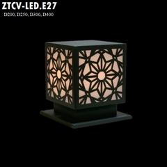 Đèn Trụ Cổng Vuông ZTCV LED-E27 D200, D250, D300, D400... Inox Sơn theo yêu cầu