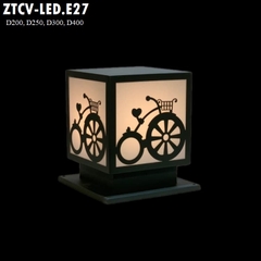 Đèn Trụ Cổng Vuông ZTCV LED-E27 D200, D250, D300, D400... Inox Sơn theo yêu cầu